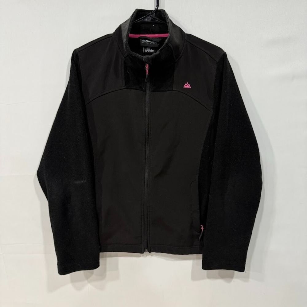 Snozu Performance Softshell Jacket Women's L Black Pink Trim‎ Full Zip